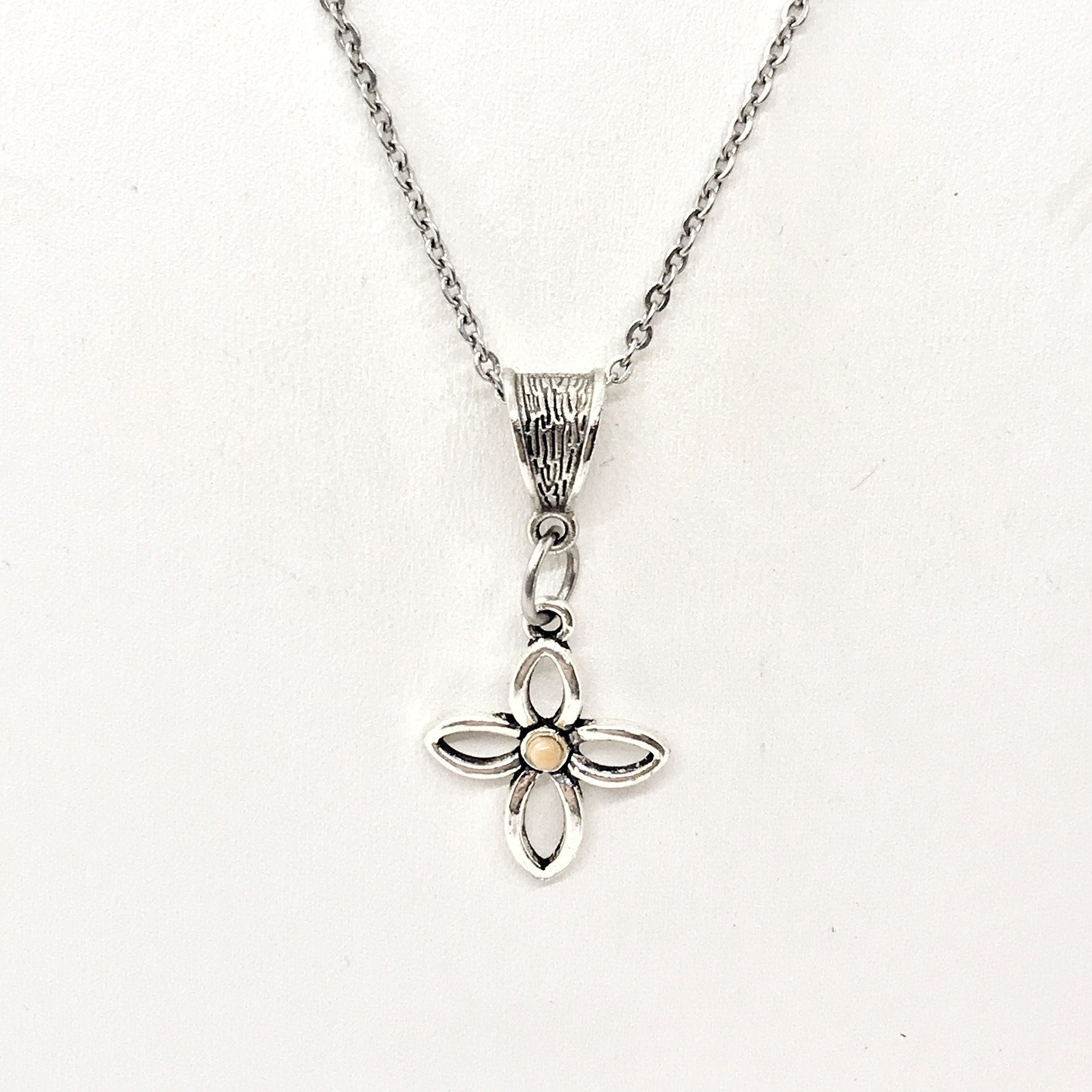 Mustard Seed Cross Necklace, Mustard Seed Faith, Matthew 17 20 Necklace, Mustard Seed Gift, Christian Gift, Religious Gift For Her
